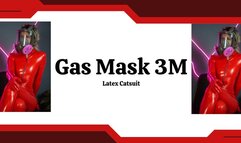 gas mask 3m in latex catsuit