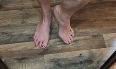 OIled calves in the mirror