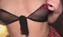 Horny Wife in School Girl Outfit