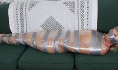 Naked Alluring Niki Lee Young Gets All Steamed Up After Rigorous Wrapping Of Clear Plastic And Duct Tape!