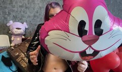 Val pop foil balloons with needle in latex jacket