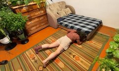 stuck under the sofa in one sock