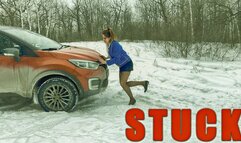 Irina Black tights of ballet shots stuck in the snow_4K_ full video 15 min