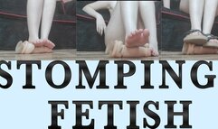 Stepping on the dildo with my feet and sandals