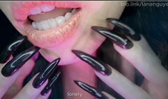 The witch's magically long black nails take control of your mind