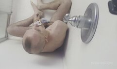 Mickel takes a shower