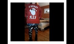 Nurse Vicki Helps Santa Claus Blow up a huge Candy Cane ! mp4