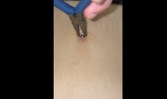 Digging out a marble