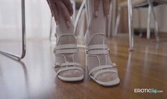 Sexy blonde milf loves licking her feet!