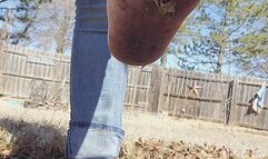 Dirty Soles in the Mud and Leaves