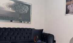 I am wearing my black shiny dress and ready for the session