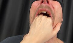 Finger Fucking Mouth - Cuckold Mouth Humiliation, Biting Finger, Vampire Teeth, Capture Tongue 4k