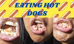 Eating hot dogs