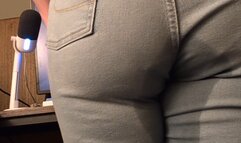 Holding and Wetting Light Blue Skinny Jeans while Gaming