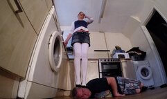 White Wool Tights & High Heels FLOOR CAM (4K)