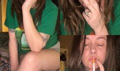 Smoking Candidly In Bed