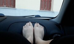 Amber's sweaty car feet
