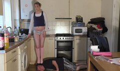 Chelsea Tries To Hide Her Panties From Her Neighbors Whilst Stood On Her Slaves Head (4K)