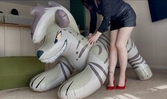 Sweet girlfriend plays with your hyena