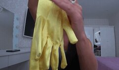 You can cum on my silk yellow gloves aa