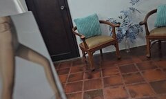 Balbina trying her new sexy nude pantyhose