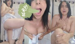 To burp before taking a shower!