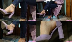 Hot amazing arched feet with sexy and elegant sandals, foot and shoe fetish admiration