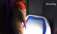 white windbreaker goes wet