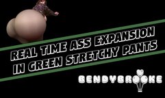 Real Time Ass Expansion in Green Stretchy Pants