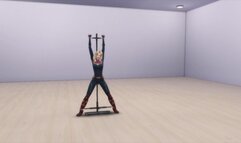 Captain Marvel Tied on BDSM Device