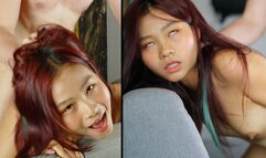 Tiny Horny Asian, Fucked Hard, Held Down & Begging for More