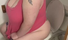 Stripping while taking a messy dump