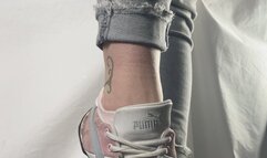 A Shoejob with Puma Futurecats - Tramplegirl is wearing used sneakers from a fan to let her boy explode under her soles - sneaker fetish, CBT Cock trampling, sockjob and shoejob - multiedit - HD
