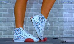 Shredding His Cock & Balls Under My Vans Hi Tops - Bug Cam - A145BUG