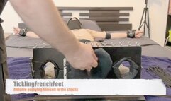 Antonio enjoying himself in the tickle stocks (mobile)