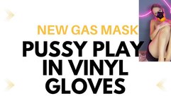 new gas mask and vynil gloves