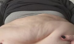 BBW Belly play and belly button finger