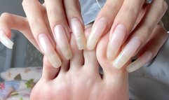 #204 - Touching my feet with natural long nails
