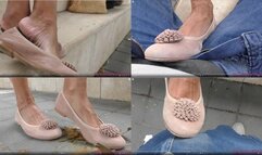 Cruel strong dirty ballet flats ball stomping and object crush
