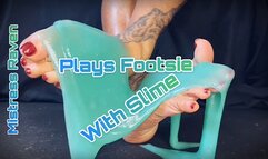 PLAYING FOOTSIE WITH SLIME - Foot Fetish, Barefoot, Feet Fetish