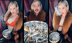 Your sexy goddess feed you with her cig butts