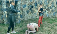 Ripping the old slaves skin with the flogger - ZEIDA and ROBERTA