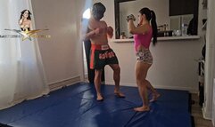 Mma fight, I hit his balls and strip him naked