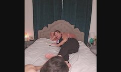 Jordyn lets him in to worship her while she reads