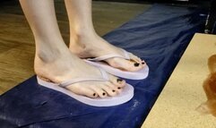 Neko Chan's Super Sticky Purple Flip Flops