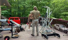 Military Bootcamp Face Farting FaceSitting sloppy deepthroat toys fucking in Gym!!