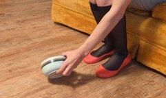 Fifi plays in a puddle of sticky green gummies mixed with slippery monster slime wearing red ballet flats and knee high black stockings side POV *NEW midweek replay in case you missed it*