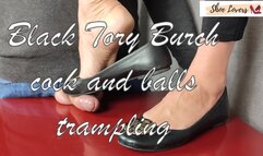 Grinded and stomped in black Tory Burch flats