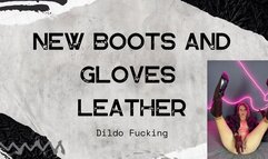 dildo play in new leather gloves and boots