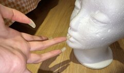 #211 - Imagine my long natural nails on your face